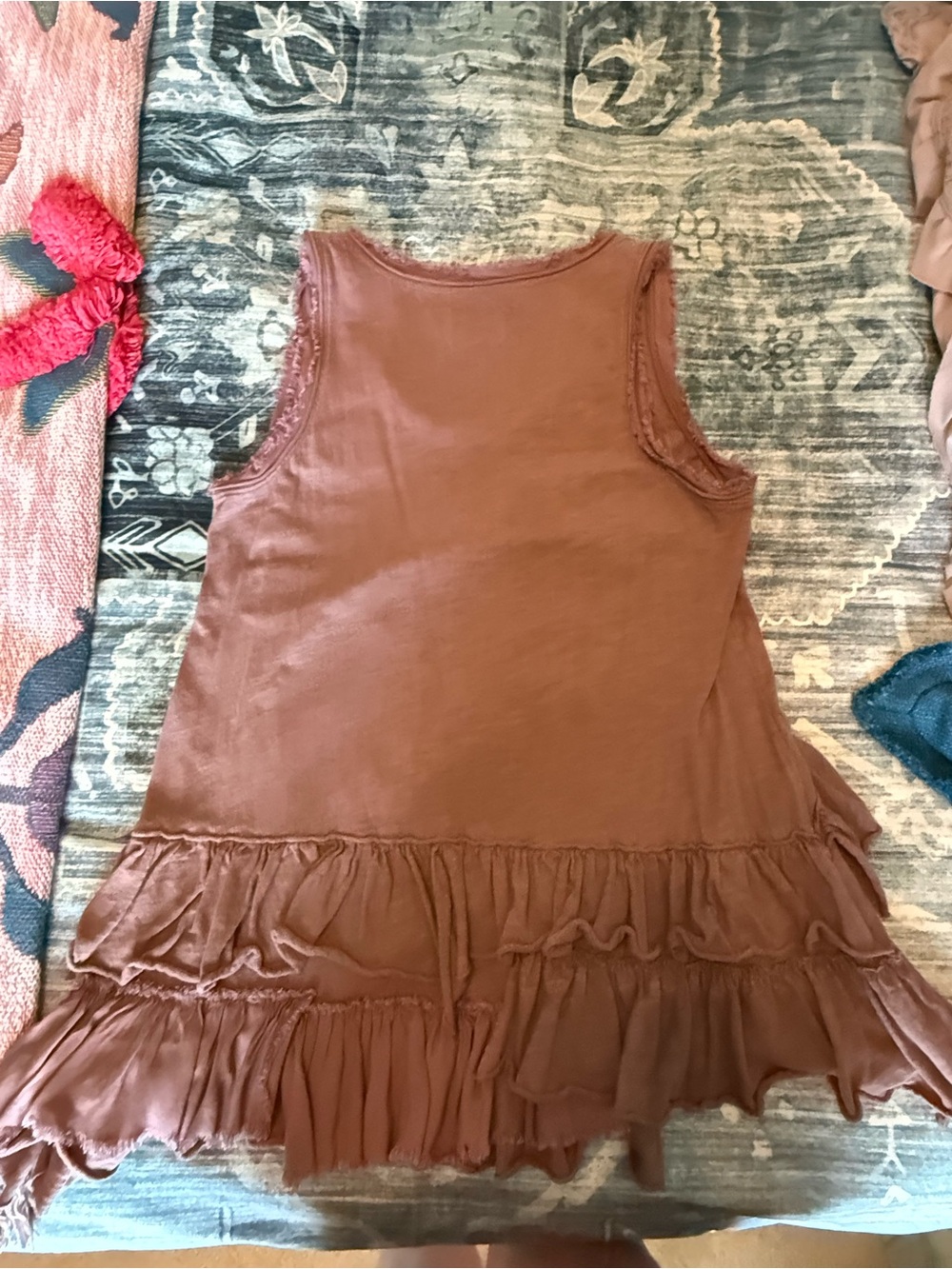 Meadow Rue Mauve Ruffled Sleeveless Tank - Picture 6 of 6